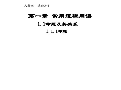 高中数学人教A版选修21课件1.1.1命题(系列一)