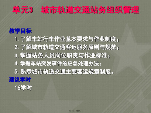单元三城市轨道交通站务组织管理