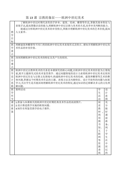 第13课  宗教的象征——欧洲中世纪美术