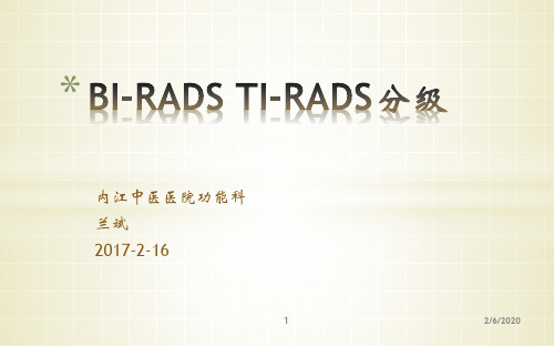 乳腺 甲状腺RADS分级PPT参考幻灯片