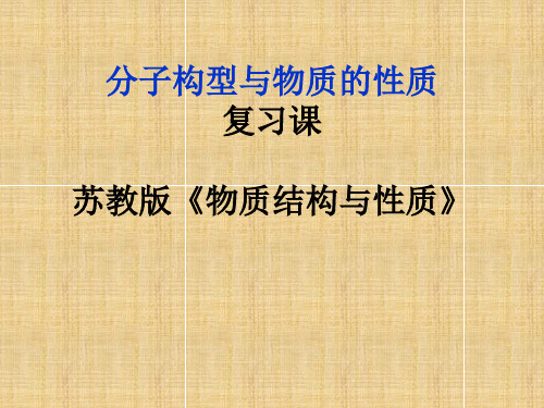 2020届高考化学二轮复习 分子构型与物质的性质(复习课)(共15张PPT)