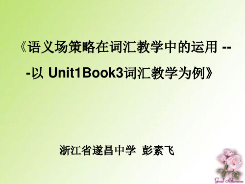 语义场策略在词汇教学中的运用.