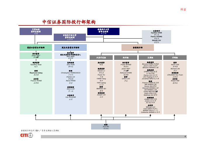 CSI 企业融资部组织结构图201106