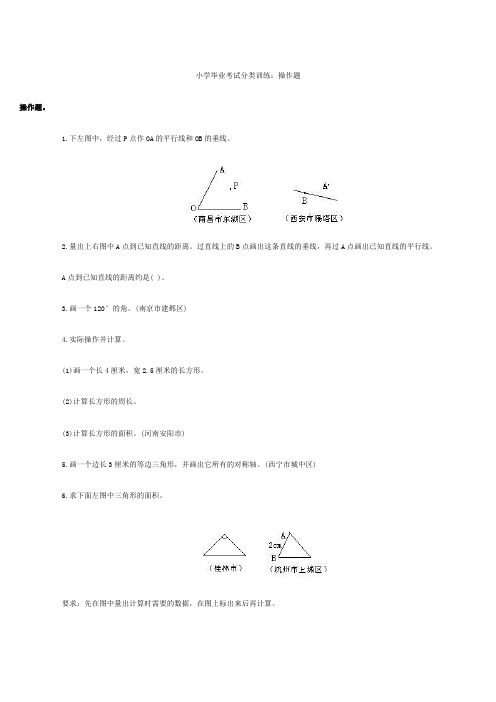 小学毕业班数学分类训练操作题