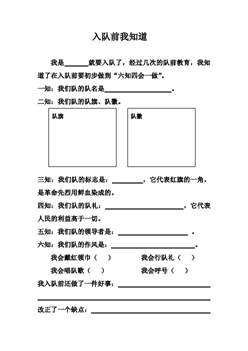 入队前我知道