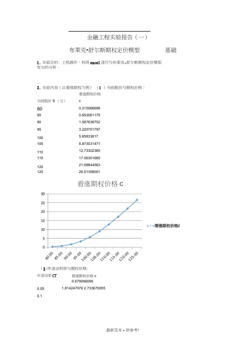 金融工程实验报告