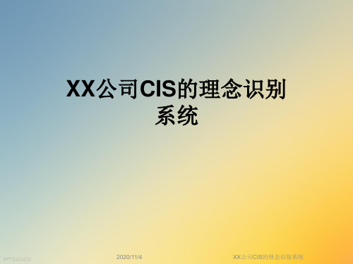 XX公司CIS的理念识别系统