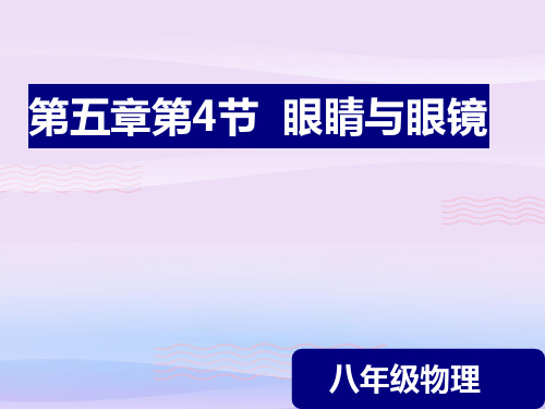 人教版物理八年级上册5.4眼睛和眼镜教学课件