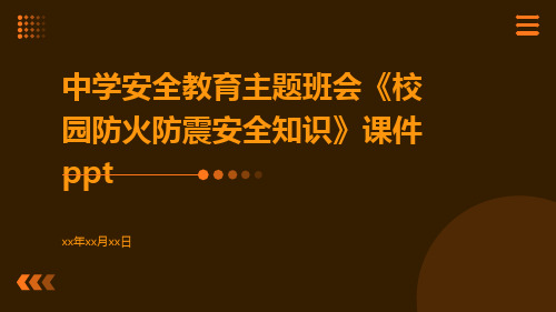 中学安全教育主题班会《校园防火防震安全知识》课件ppt