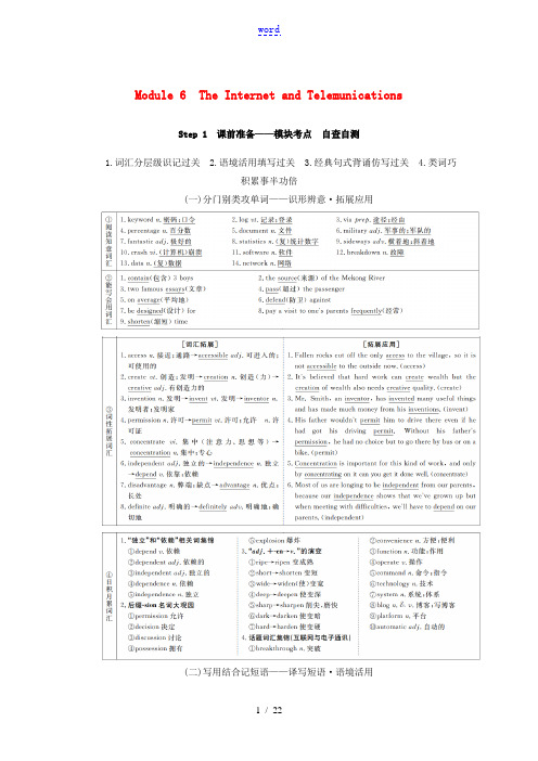 高考英语总复习 Module 6 The Internet and Telecommunicatio