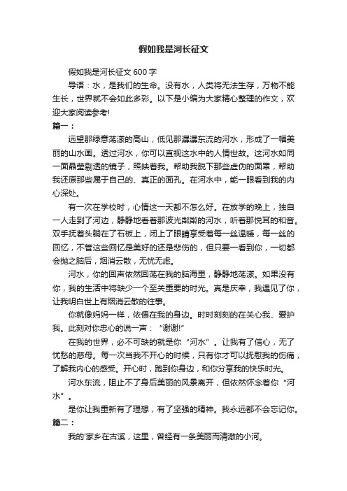 假如我是河长征文