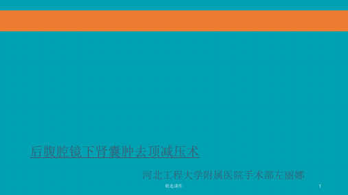 后腹腔镜下肾囊肿去顶减压术