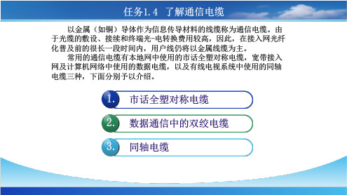 通信线路工程 任务四 了解通信电缆 任务1.4 了解通信电缆