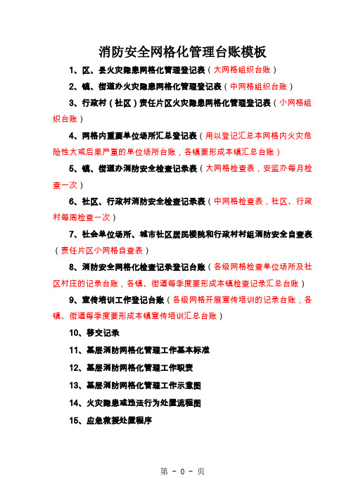 消防网格化台账模板word精品文档22页