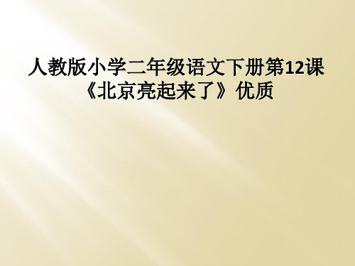 人教版小学二年级语文下册第12课北京亮起来了优质