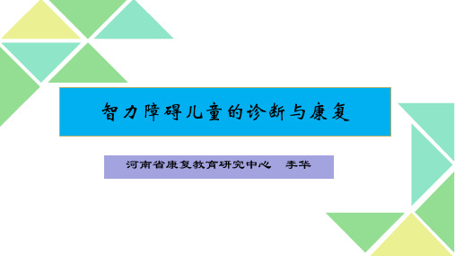 智力障碍儿童的诊断与康复 ppt课件