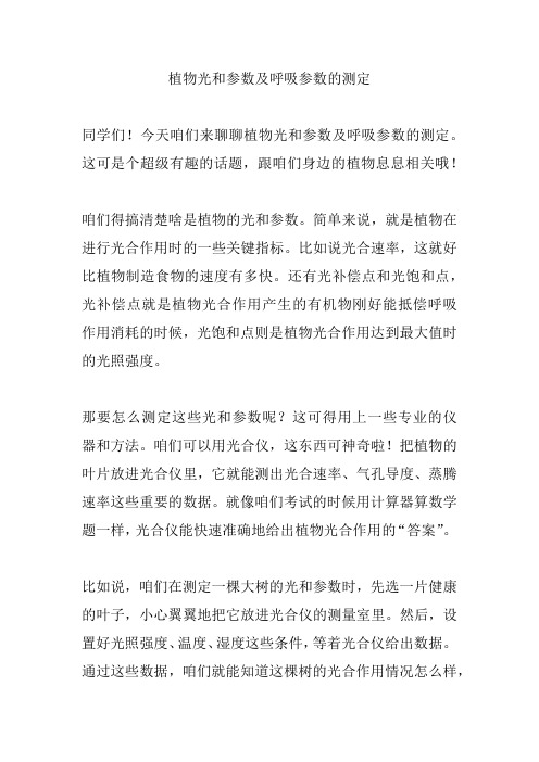 植物光和参数及呼吸参数的测定