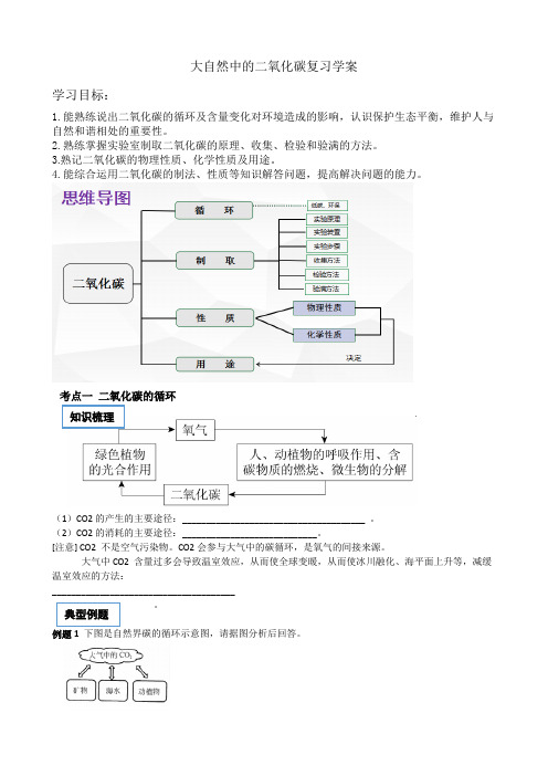 初中化学大自然中的二氧化碳学案