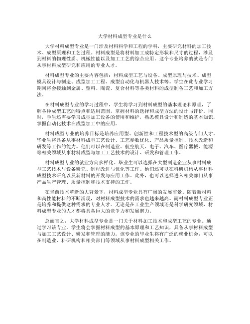 大学材料成型专业是什么