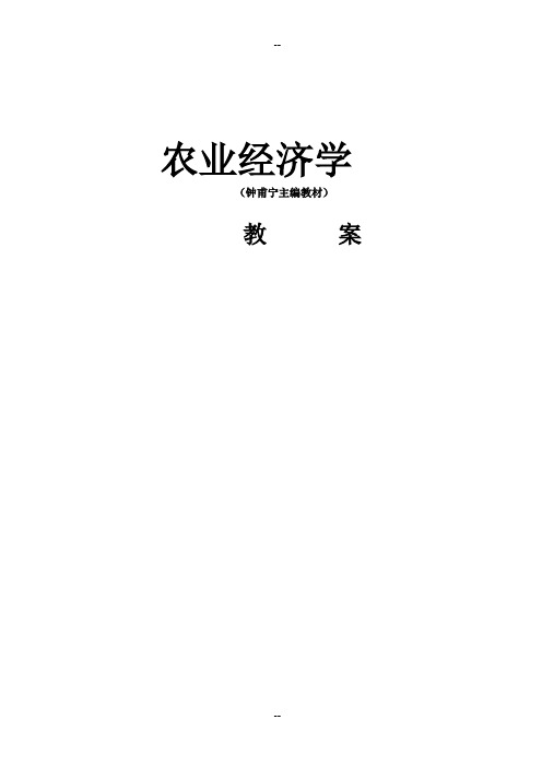 《农业经济学》电子教案(全)农业经济学钟甫宁