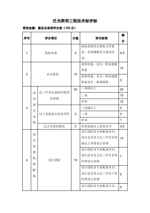 泛光技术标评标