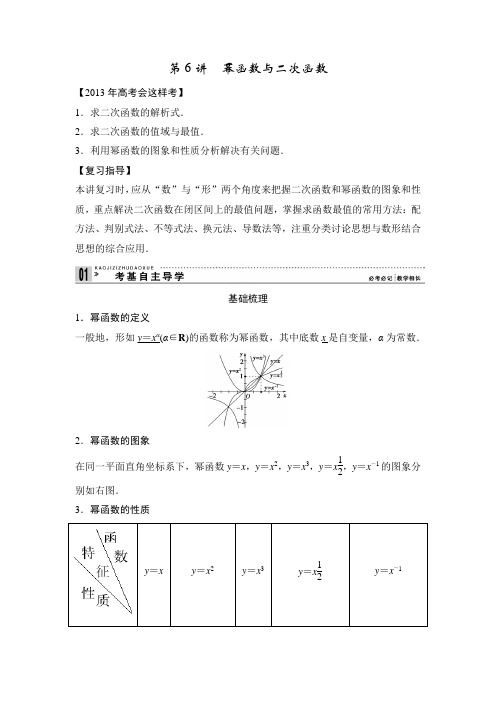  幂函数与二次函数