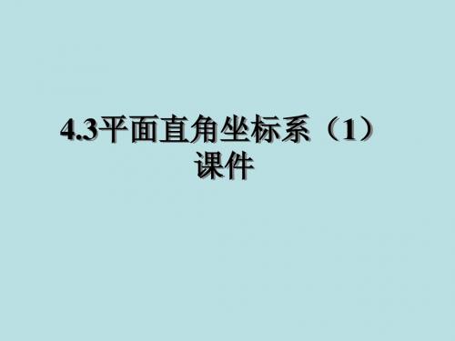 4.3平面直角坐标系(1)