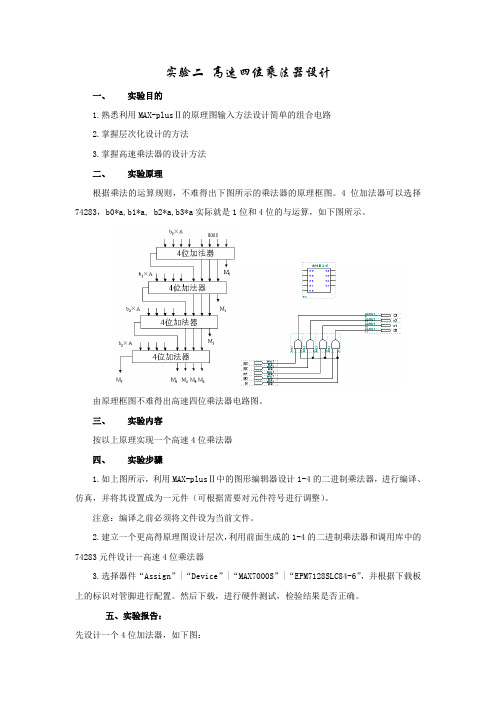 EDA技术之高速四位乘法器设计