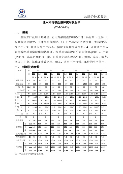 三相埋入式电极盐浴炉