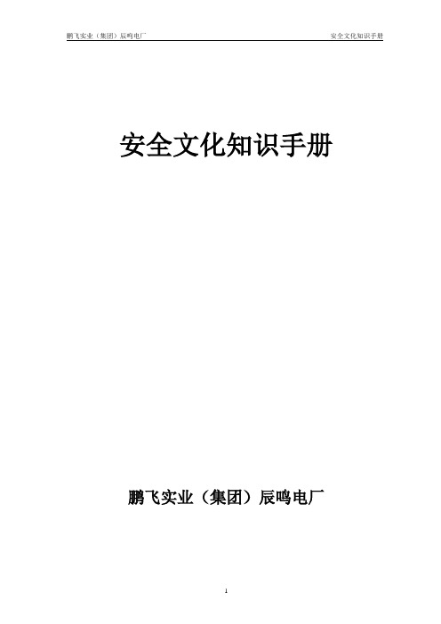 辰鸣电厂安全文化知识手册