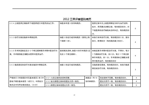 三甲评审病历标准