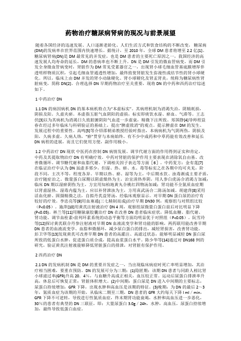 药物治疗糖尿病肾病的现况与前景展望