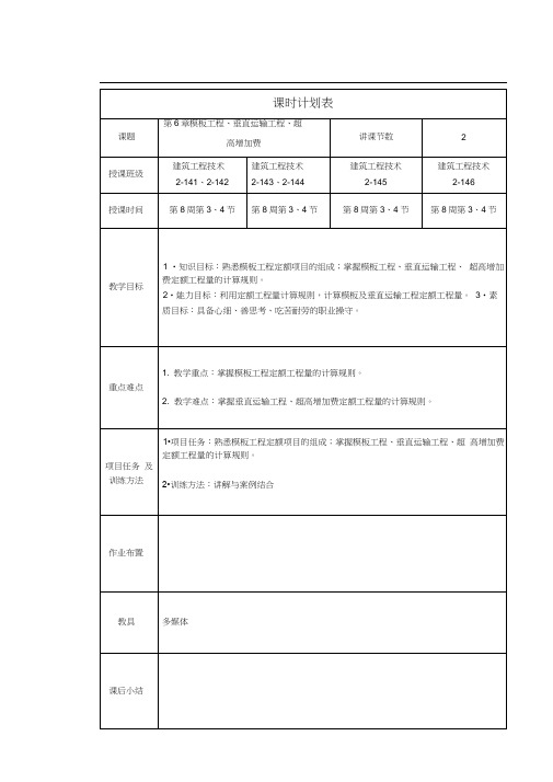 16-第6章--模板工程、垂直运输工程、超高增加费