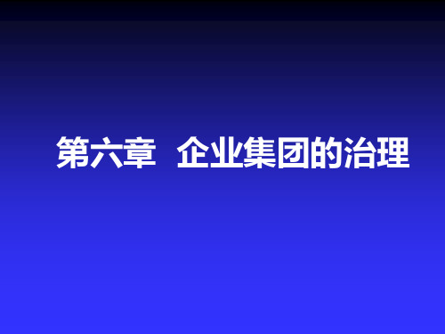 第六章企业集团的治理