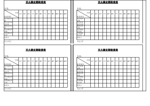 灭火器定期检查表