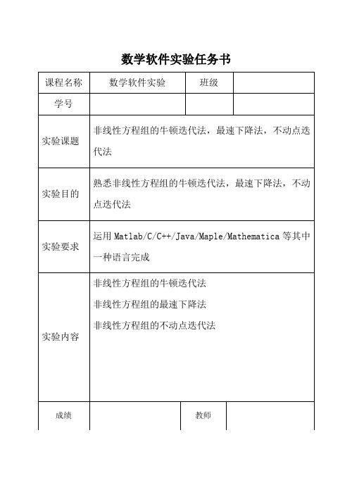 非线性方程组的牛顿迭代法-最速下降法