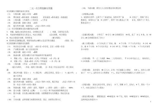 (完整版)七年级数学下册二元一次方程组应用题