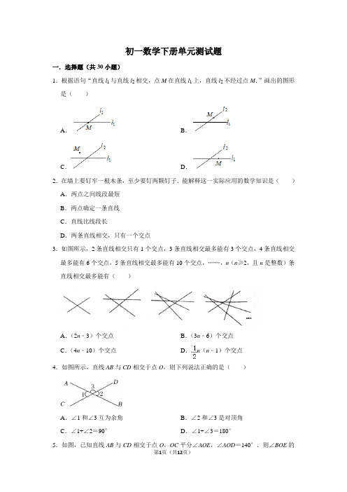 初一数学下册单元测试题