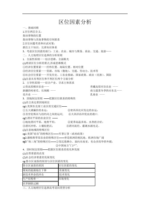 地理高考复习专题       区位分析(最新、最全)