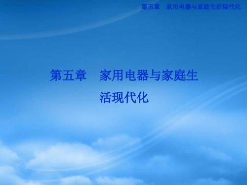 高中物理 第五章 家用电器与家庭生活现代化 第一节《家用电器及其选购和使用》课件 教科选修11