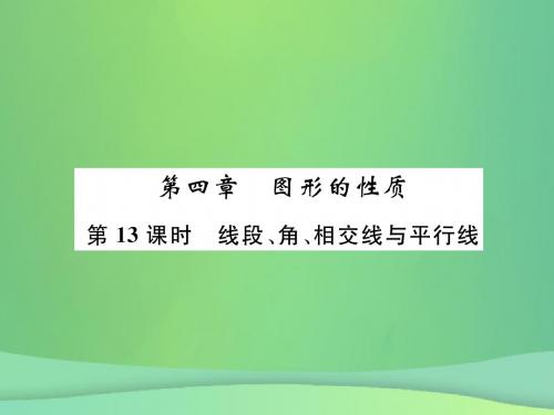 (毕节专版)2019年中考数学复习第4章图形的性质第13课时线段、角、相交线与平行线(精讲)课件