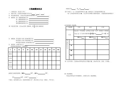 三角函数知识点整理复习(已排版)