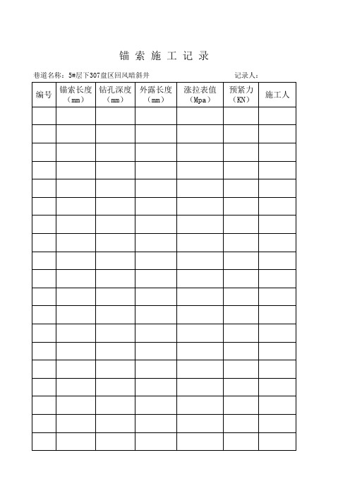 锚索施工记录