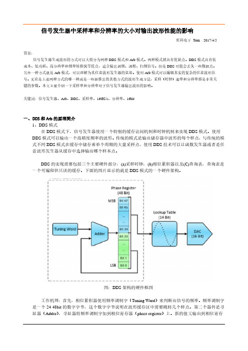 信号发生器采样率和分辨率对输出波形性能的影响