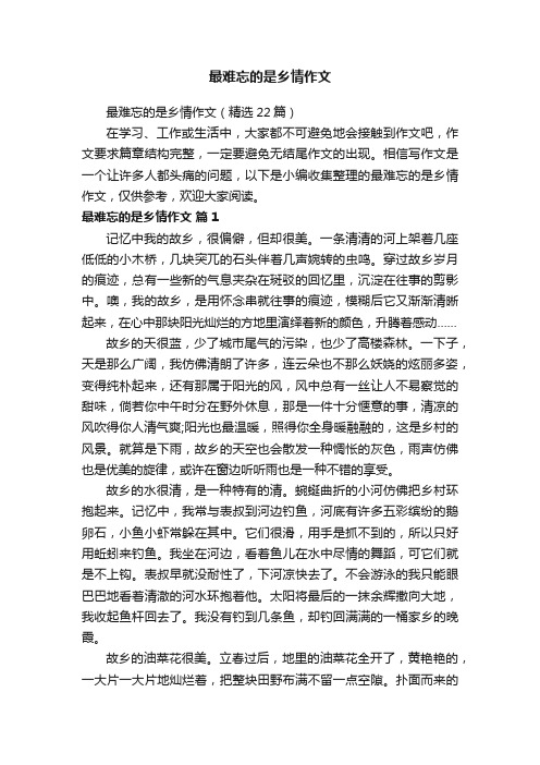 最难忘的是乡情作文（精选22篇）