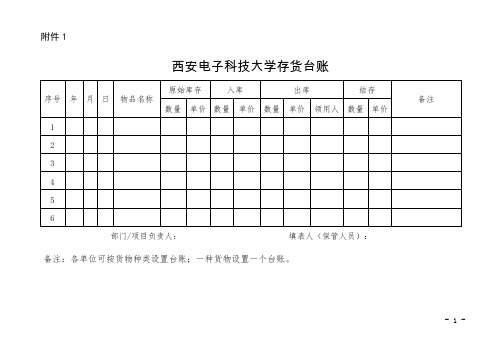 西电财【2019】17号：《西安电子科技大学存货管理办法》附件