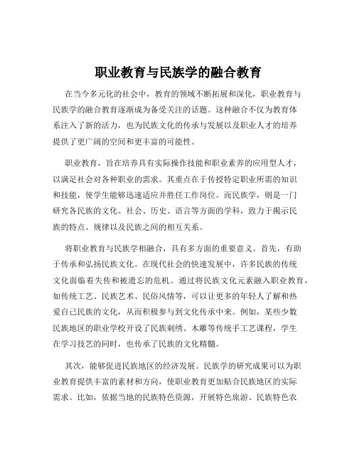 职业教育与民族学的融合教育