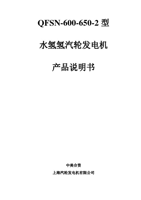 600MW上海电气水氢氢汽轮发电机说明书.