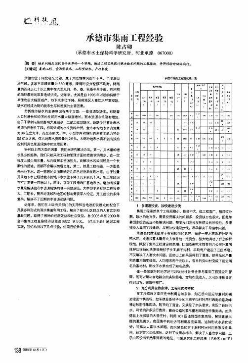 承德市集雨工程经验