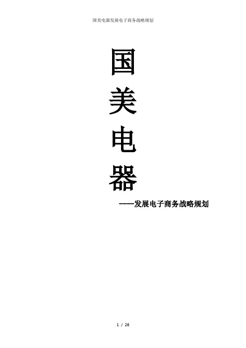 国美电器发展电子商务战略规划